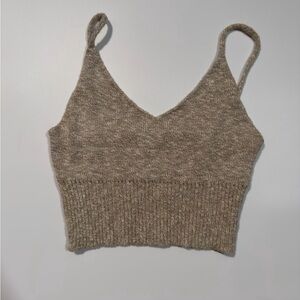 Debut Women's Beige Knit Cropped Top Size Medium Large